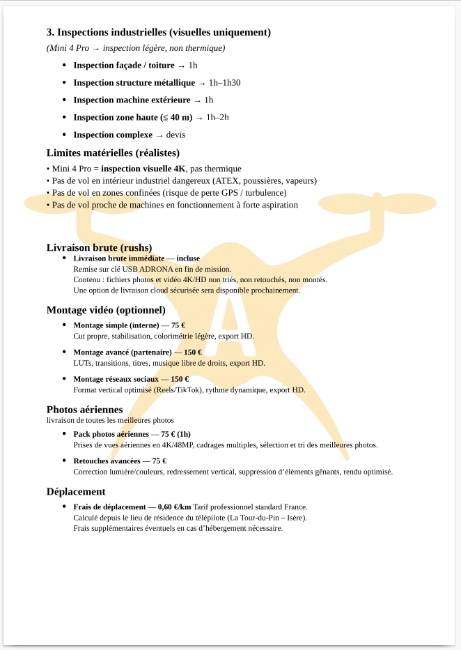 Tarif Industrie 2